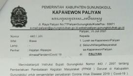 Paliyan Zona Merah, Semua Kegiatan Berpotensi Kerumunan Dihentikan